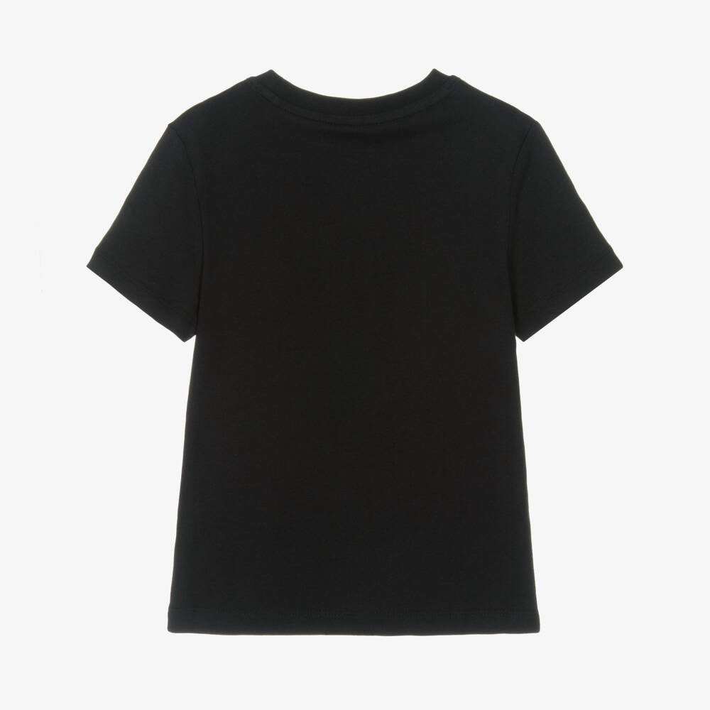 Calvin Klein-Girls Black Cotton Logo T-Shirt | Childrensalon Outlet