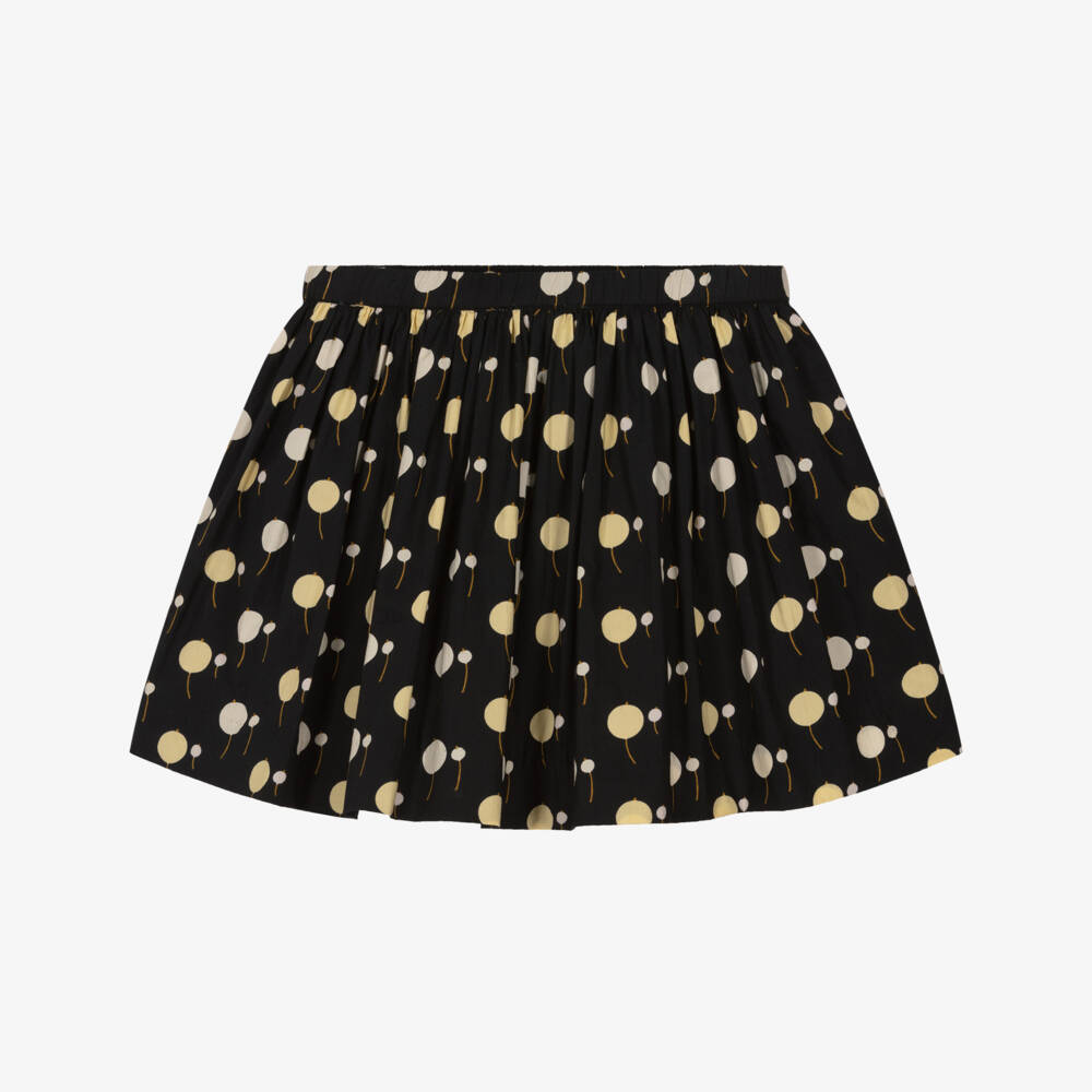 Bonpoint-Girls Black Cotton Poplin Skirt with Cherry Print | Childrensalon Outlet
