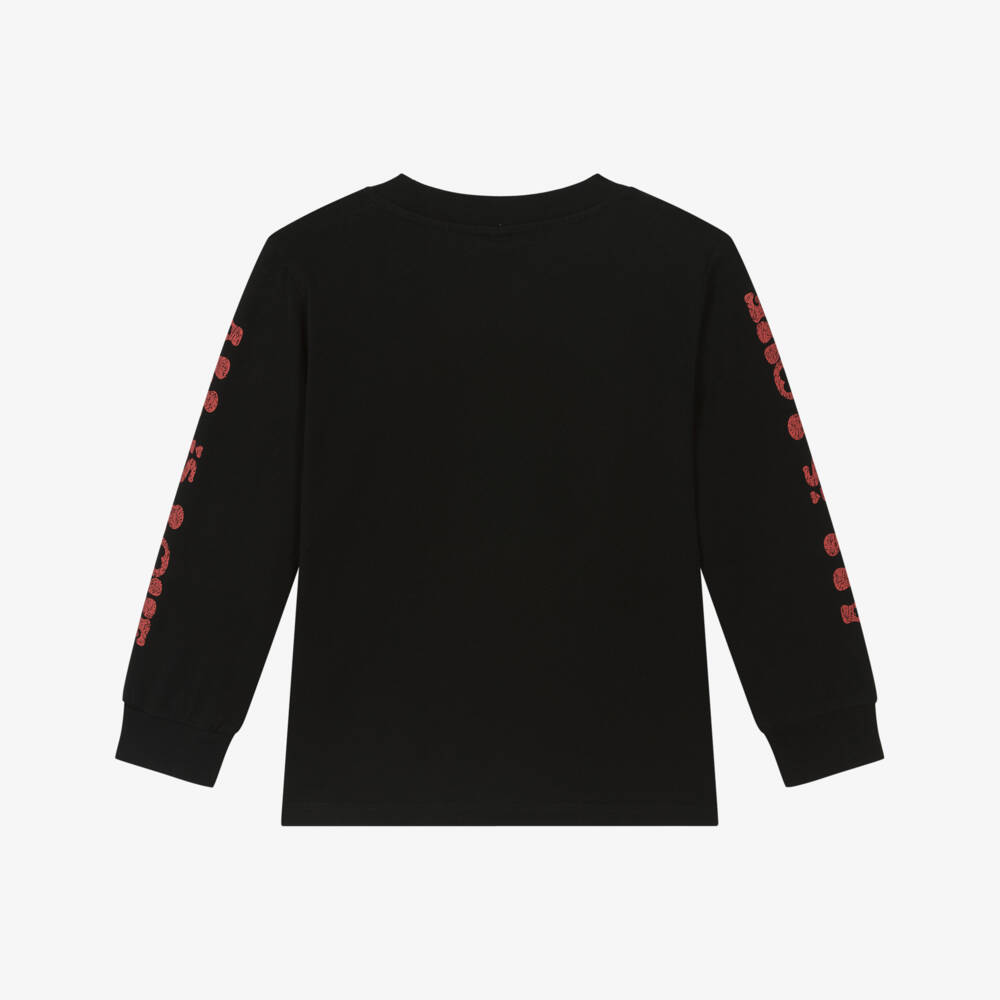 Stella McCartney Kids-Girls Black Cotton Stella Love Top | Childrensalon Outlet