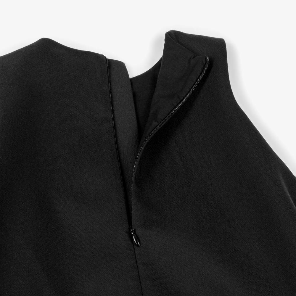 Jessie and James London-Girls Black Cotton Twill 3D Flower Dress | Childrensalon Outlet