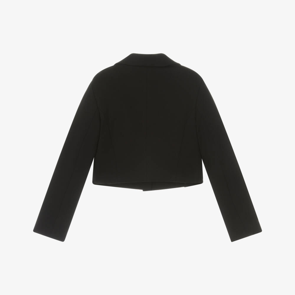Elsy-Girls Black Cropped Milano Jersey Blazer | Childrensalon Outlet