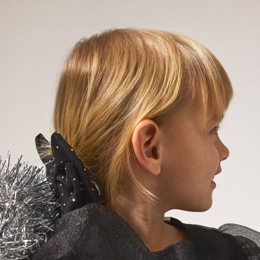 NAME IT-Girls Black Diamantés Bow Hair Clip (15cm) | Childrensalon Outlet