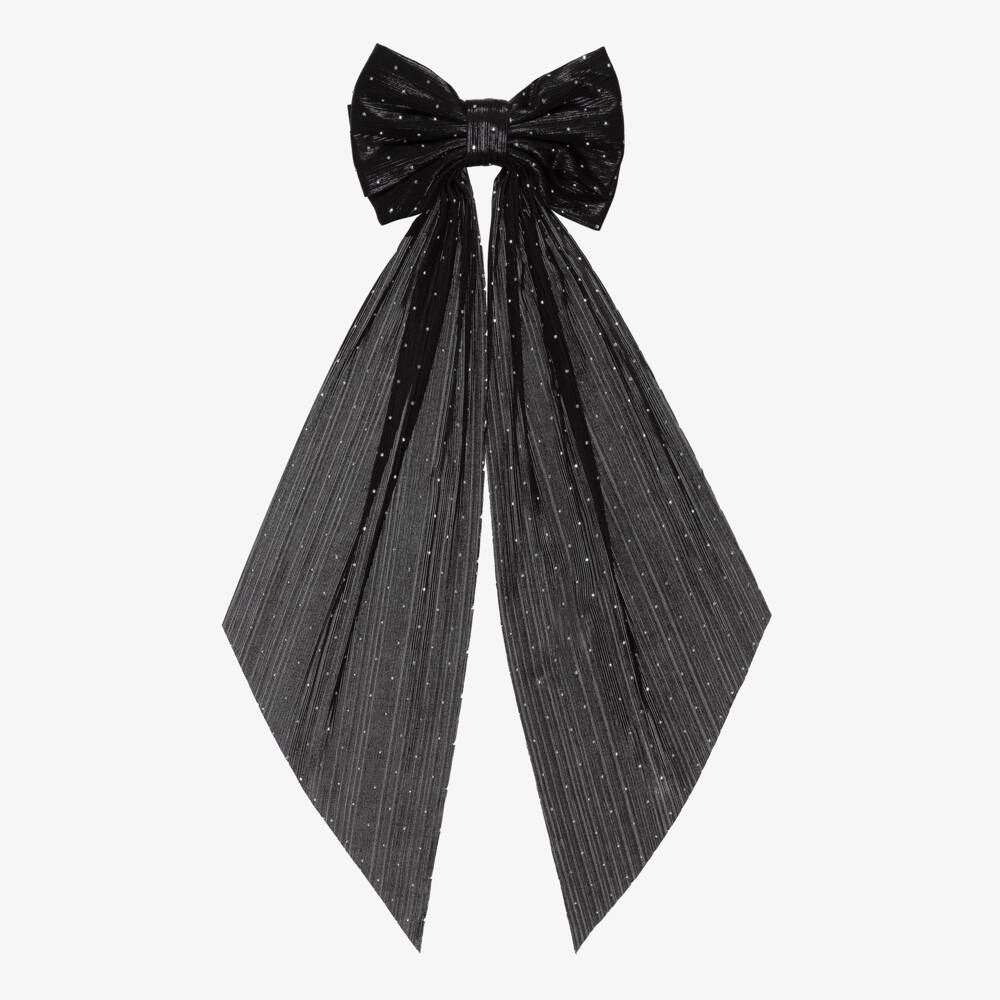 NAME IT-Girls Black Diamantés Bow Hair Clip (15cm) | Childrensalon Outlet