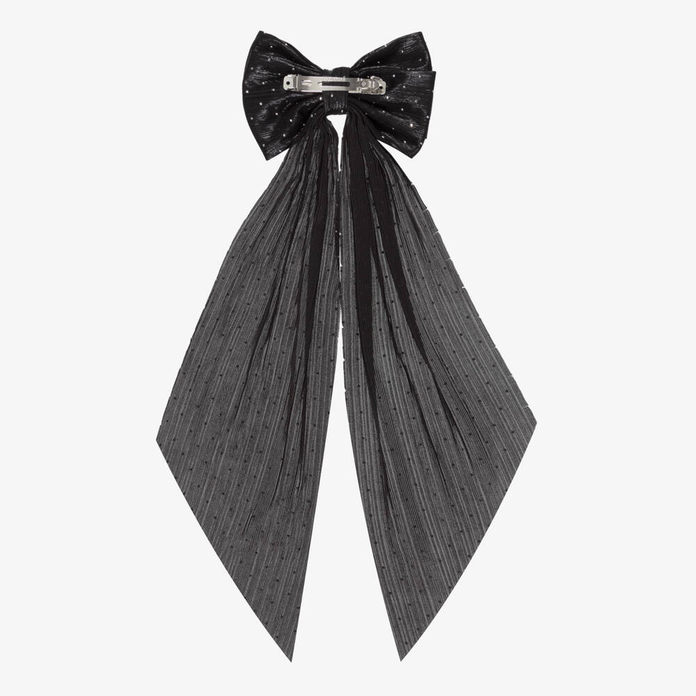 NAME IT-Girls Black Diamantés Bow Hair Clip (15cm) | Childrensalon Outlet