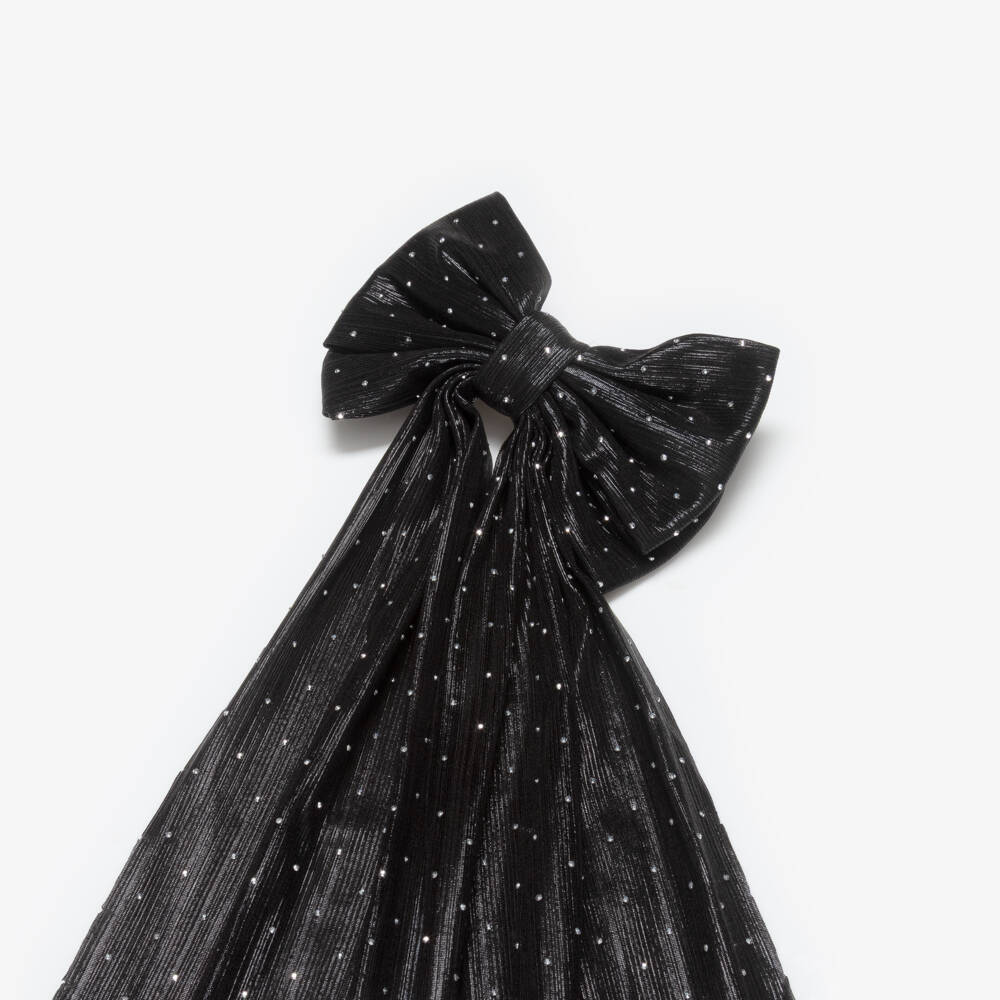 NAME IT-Girls Black Diamantés Bow Hair Clip (15cm) | Childrensalon Outlet