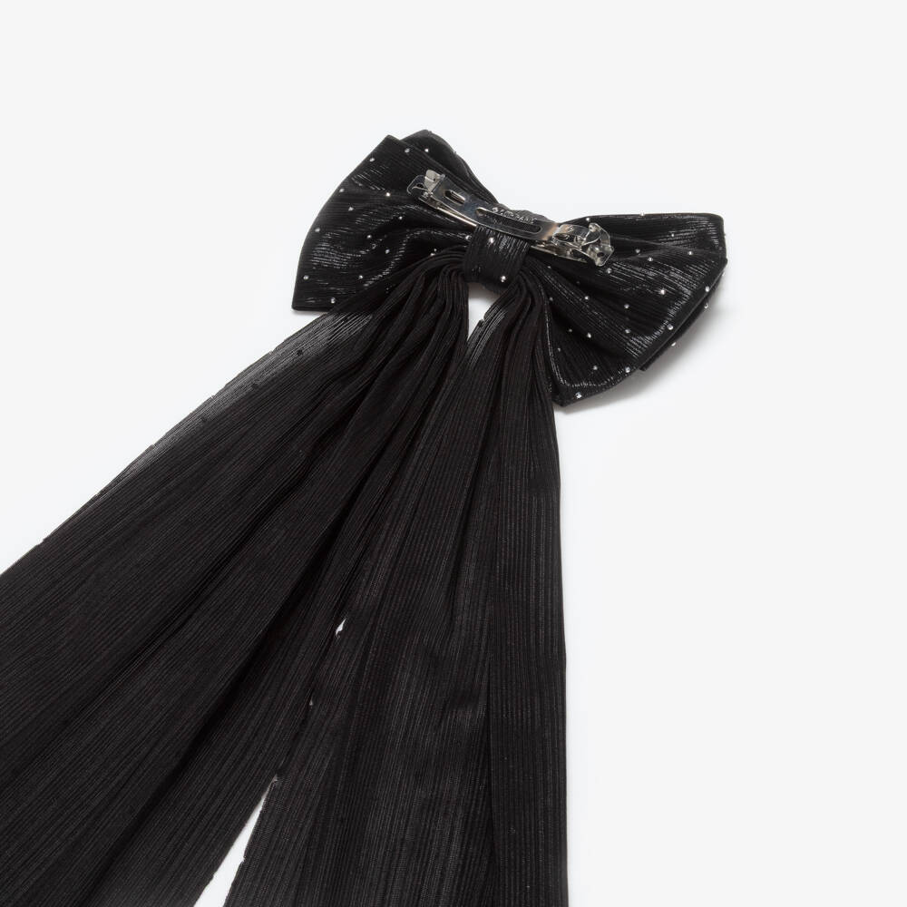 NAME IT-Girls Black Diamantés Bow Hair Clip (15cm) | Childrensalon Outlet