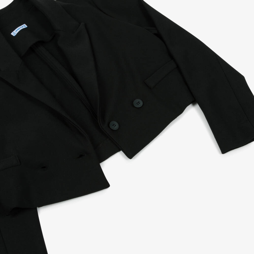 Mayoral-جاكيت بلايزر أنيق قصير باللون الأسود للبنات | Childrensalon Outlet