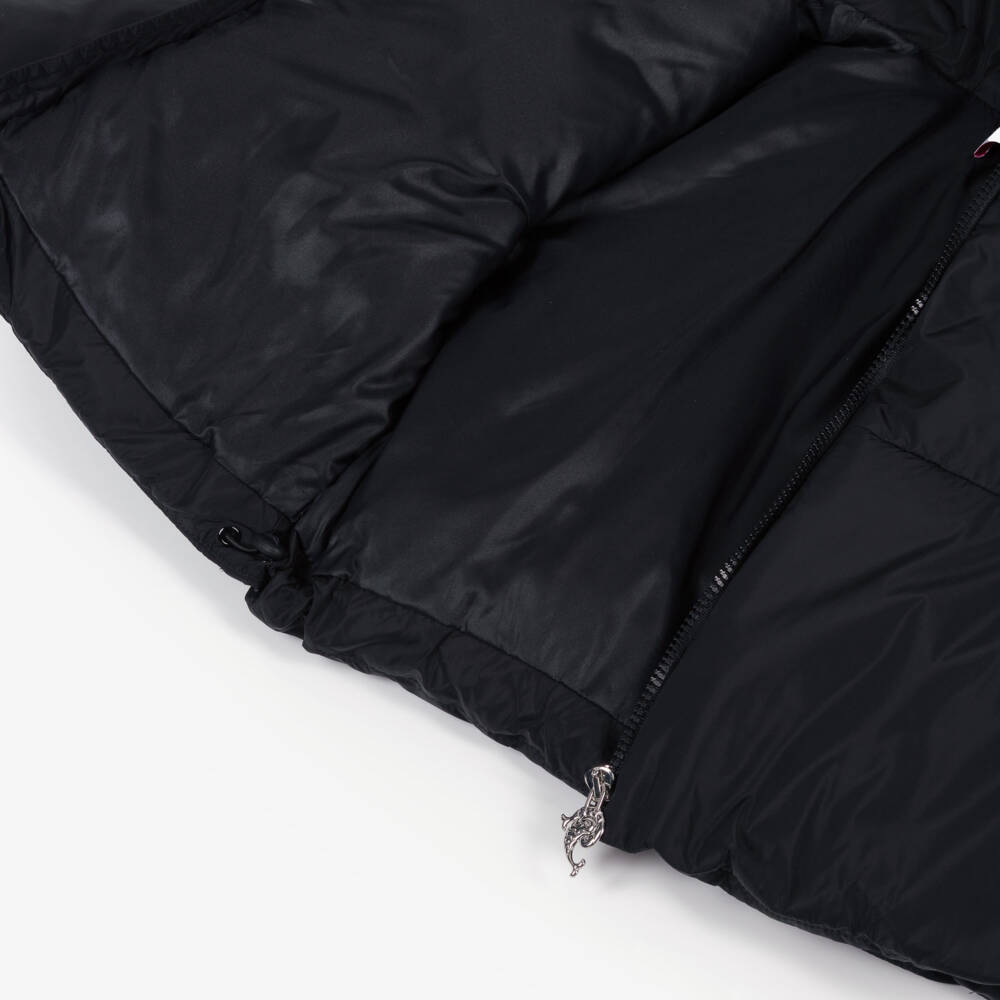 PUCCI-Girls Black Down Padded Jacket with Orchidee Print | Childrensalon Outlet