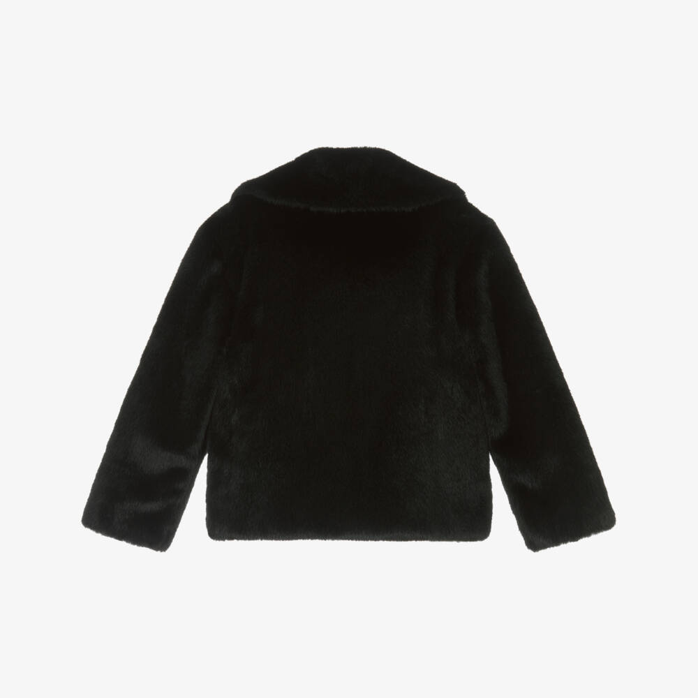 Angel's Face-Girls Black Faux Fur Jacket | Childrensalon Outlet
