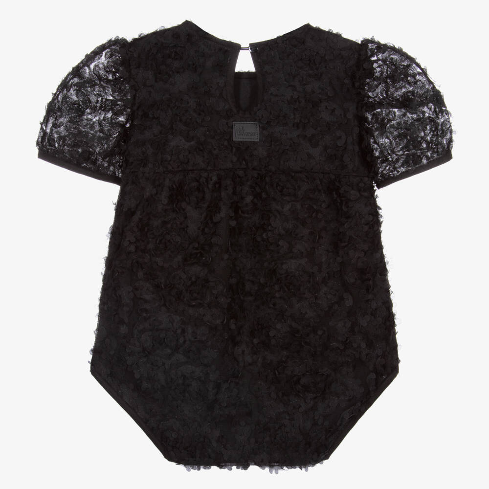The Tiny Universe-Girls Black Floral Lace Bodysuit | Childrensalon Outlet