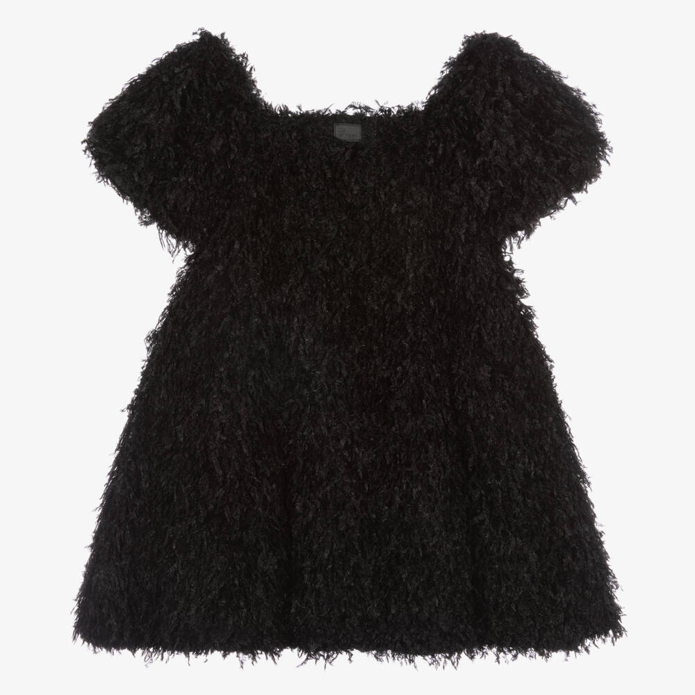 The Tiny Universe-Girls Black Fluffy Dress | Childrensalon Outlet