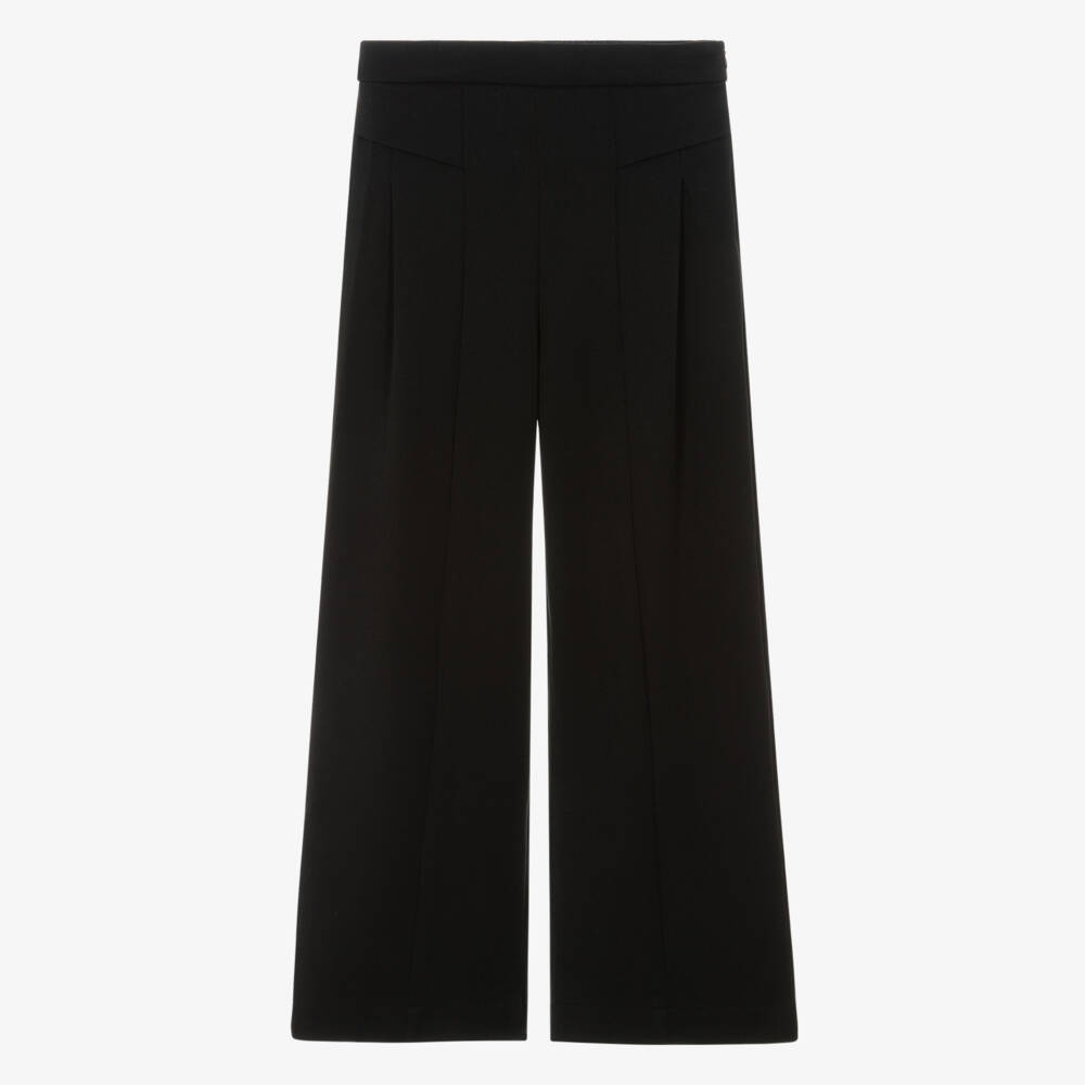 Mayoral-Girls Black High Waist Wide-Leg Trousers | Childrensalon Outlet