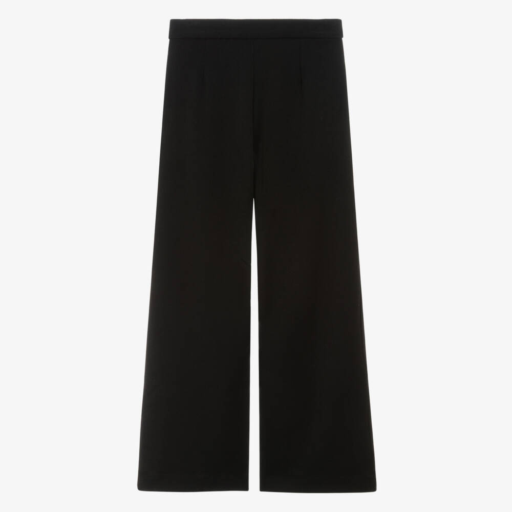 Mayoral-Girls Black High Waist Wide-Leg Trousers | Childrensalon Outlet