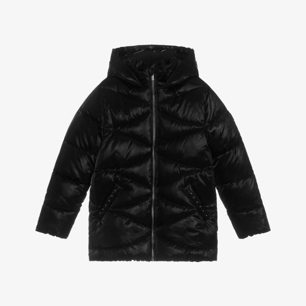 Mayoral-Блестящее черное пуховое пальто для девочек | Childrensalon Outlet