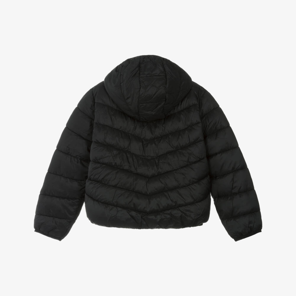 Mayoral-Girls Black Hooded Puffer Jacket | Childrensalon Outlet