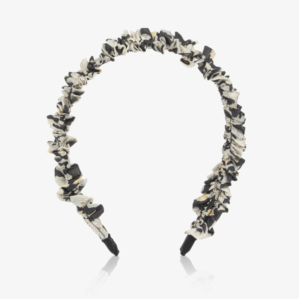 Bonpoint-Girls Black & Ivory Floral Liberty Fabric Hairband | Childrensalon Outlet