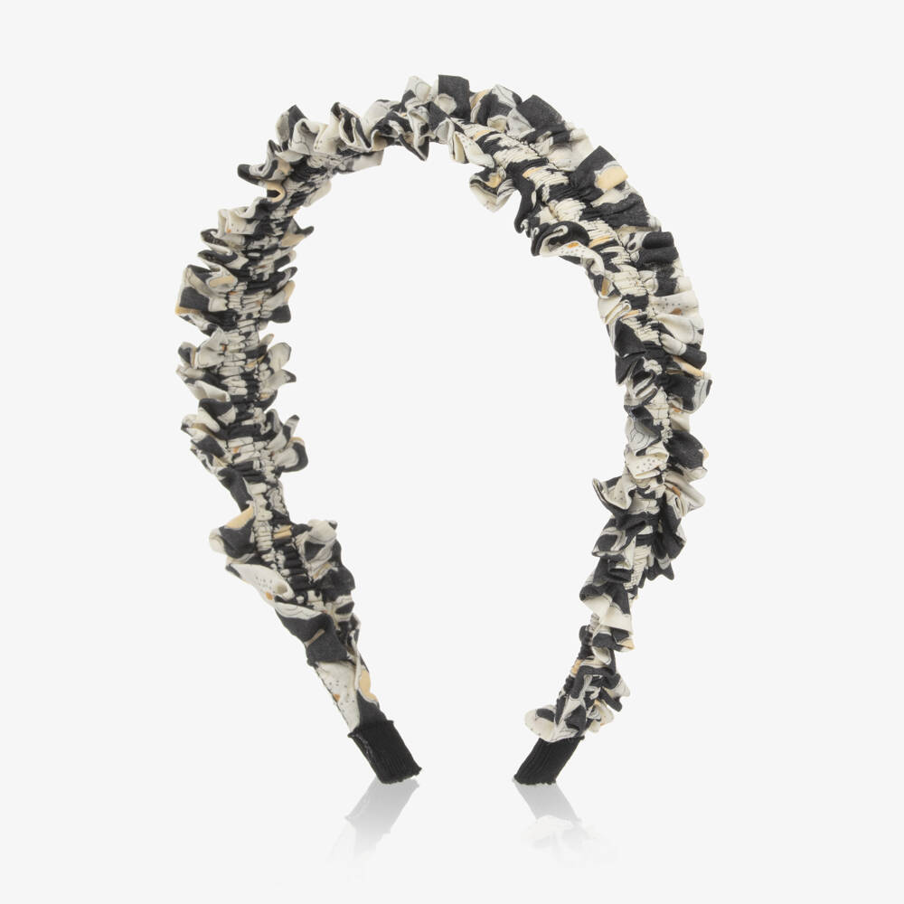Bonpoint-Girls Black & Ivory Floral Liberty Fabric Hairband | Childrensalon Outlet
