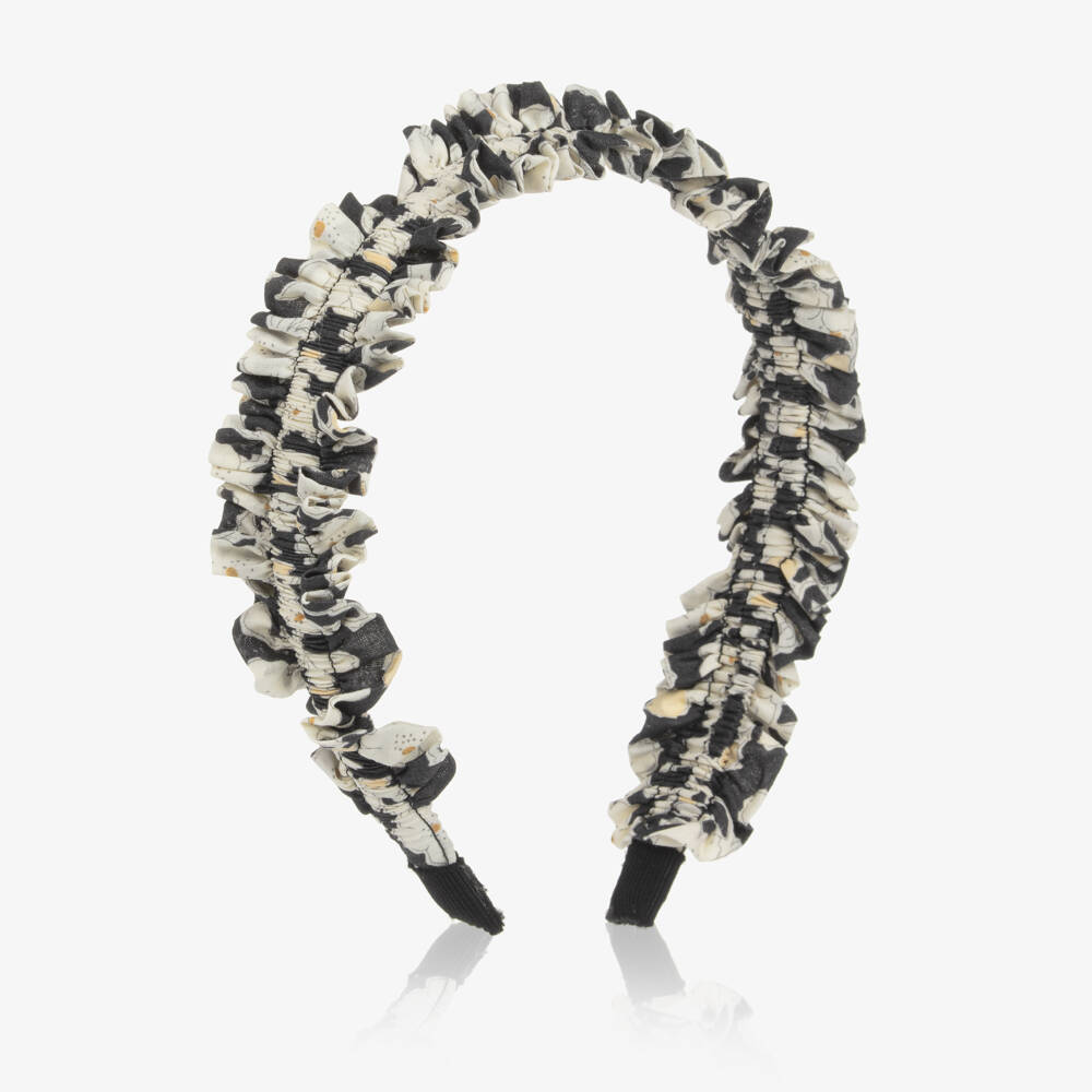 Bonpoint-Girls Black & Ivory Floral Liberty Fabric Hairband | Childrensalon Outlet