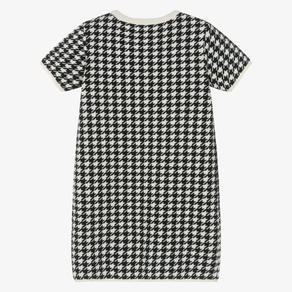 Hatley-Girls Black & Ivory Houndstooth Sweater Dress | Childrensalon Outlet