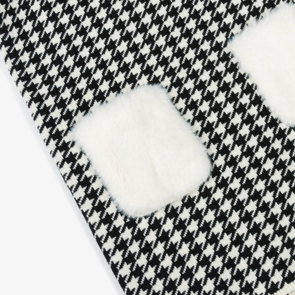 Hatley-Girls Black & Ivory Houndstooth Sweater Dress | Childrensalon Outlet