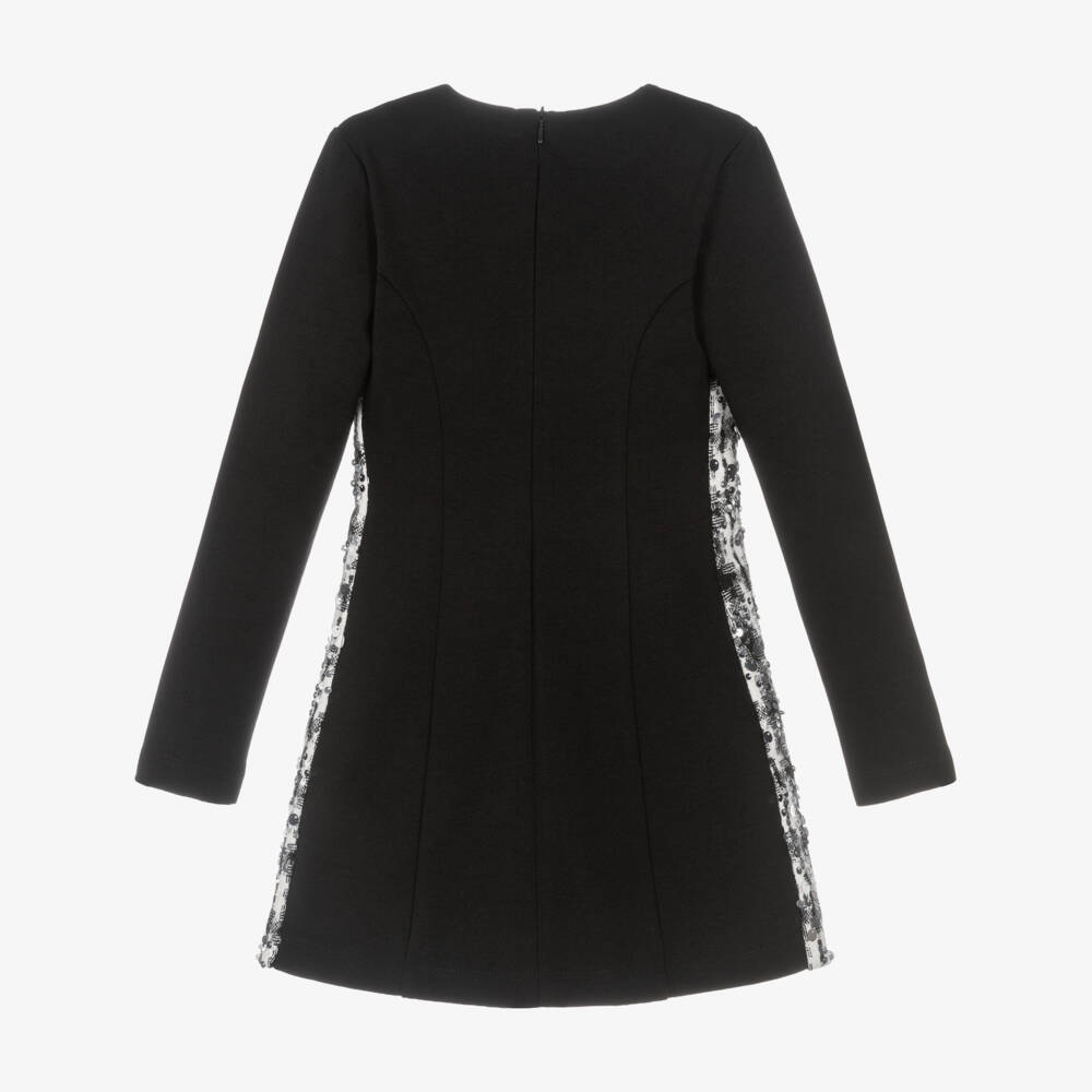 Fun & Fun-Girls Black Milano Jersey Sequin Dress | Childrensalon Outlet