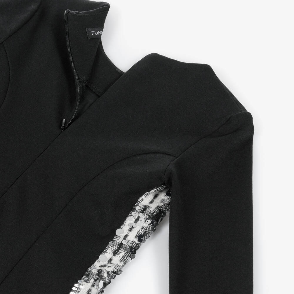 Fun & Fun-Girls Black Milano Jersey Sequin Dress | Childrensalon Outlet