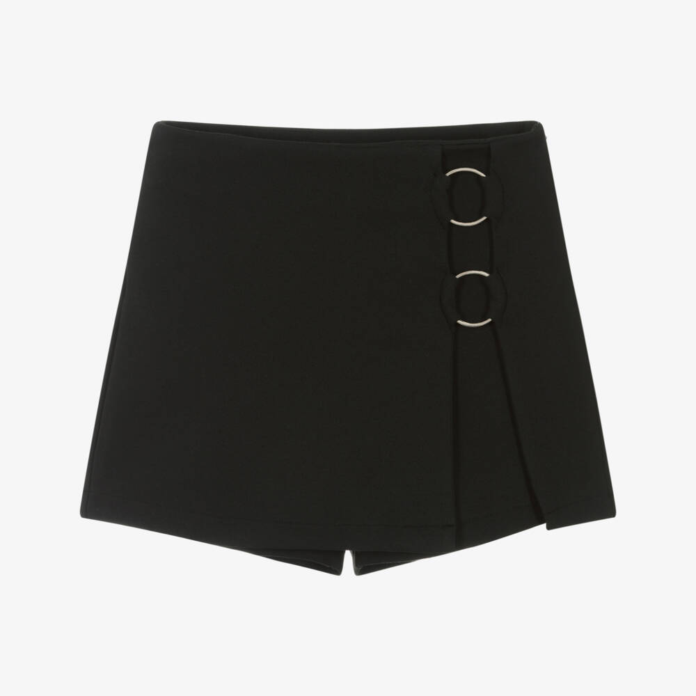 Mayoral-Girls Black Milano Jersey Skort with Ring Details | Childrensalon Outlet