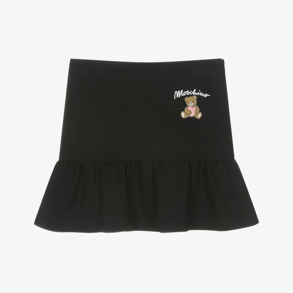 Moschino-Юбка из джерси с черным мотивом мишки для девочек | Childrensalon Outlet