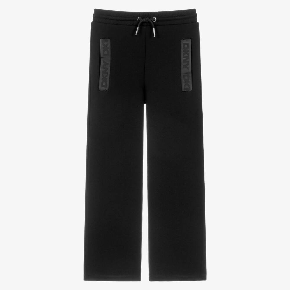 DKNY-Girls Black Milano Jersey Wide-Leg Trousers | Childrensalon Outlet