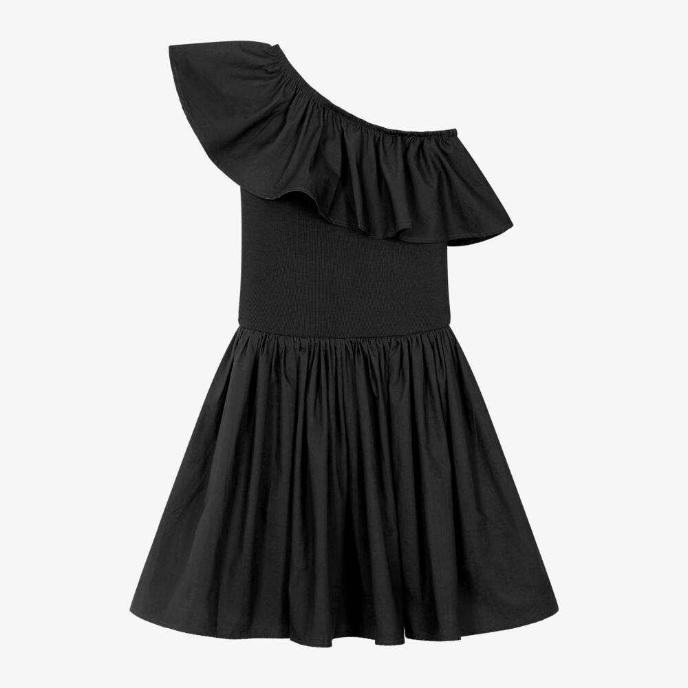 Molo-Girls Black Organic Cotton Dress | Childrensalon Outlet