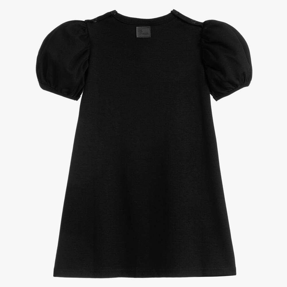 The Tiny Universe-Girls Black Organic Cotton Flower Dress | Childrensalon Outlet