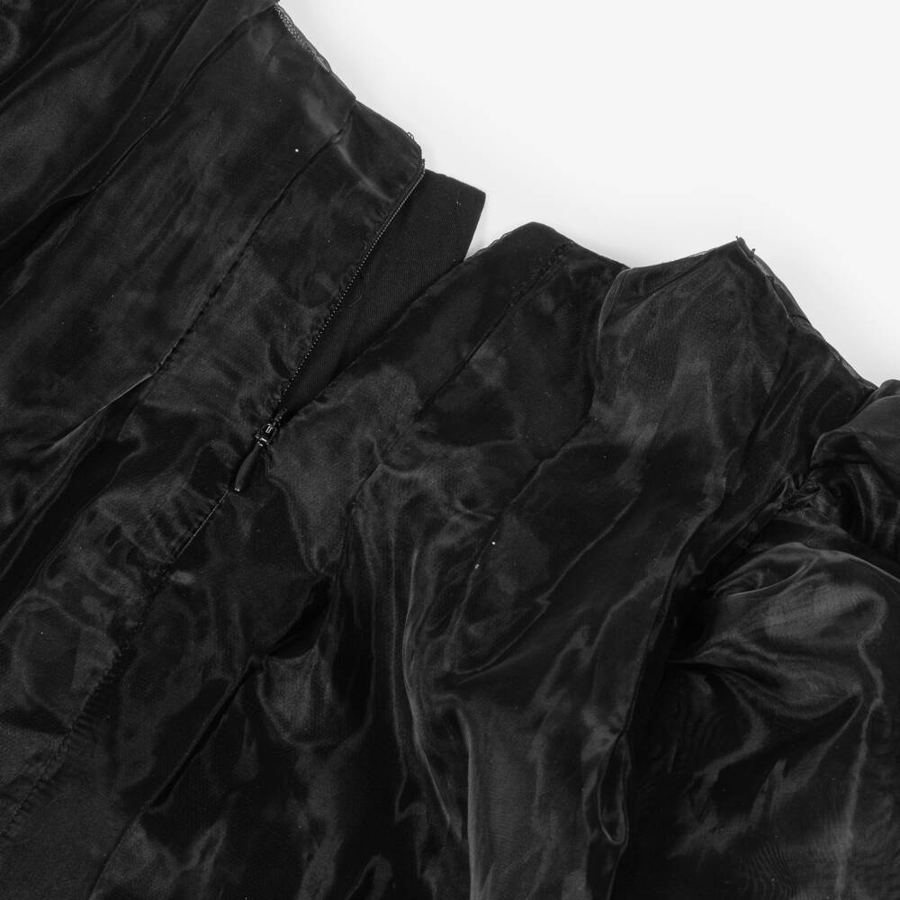 KARL LAGERFELD KIDS-Girls Black Organza Rhinestone Dress | Childrensalon Outlet