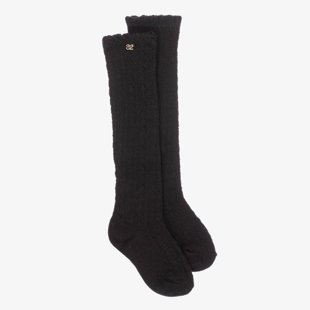 Abel & Lula-Girls Black Patterned Cotton Socks | Childrensalon Outlet