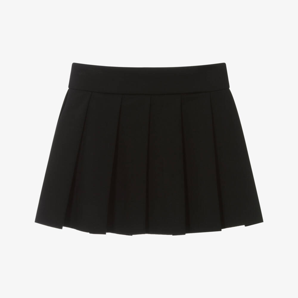 Elsy-Girls Black Pleated Milano Jersey Skirt | Childrensalon Outlet
