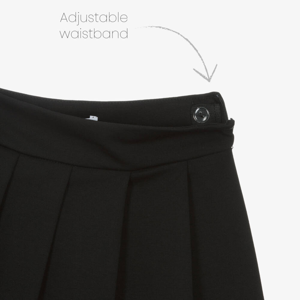 Elsy-Girls Black Pleated Milano Jersey Skirt | Childrensalon Outlet