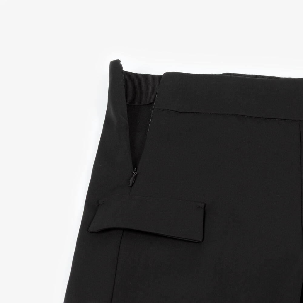 Elsy-Girls Black Pleated Twill Trousers | Childrensalon Outlet