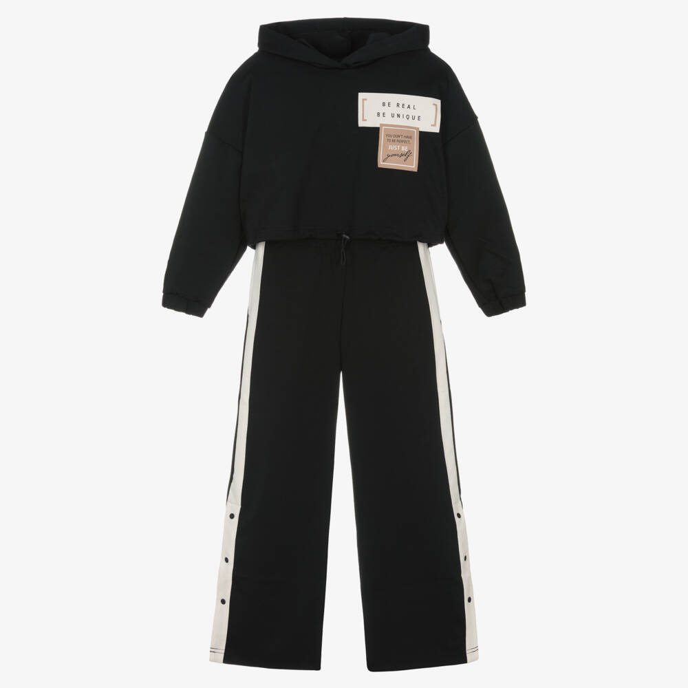 Mayoral-Girls Black Positive Slogan Tracksuit | Childrensalon Outlet
