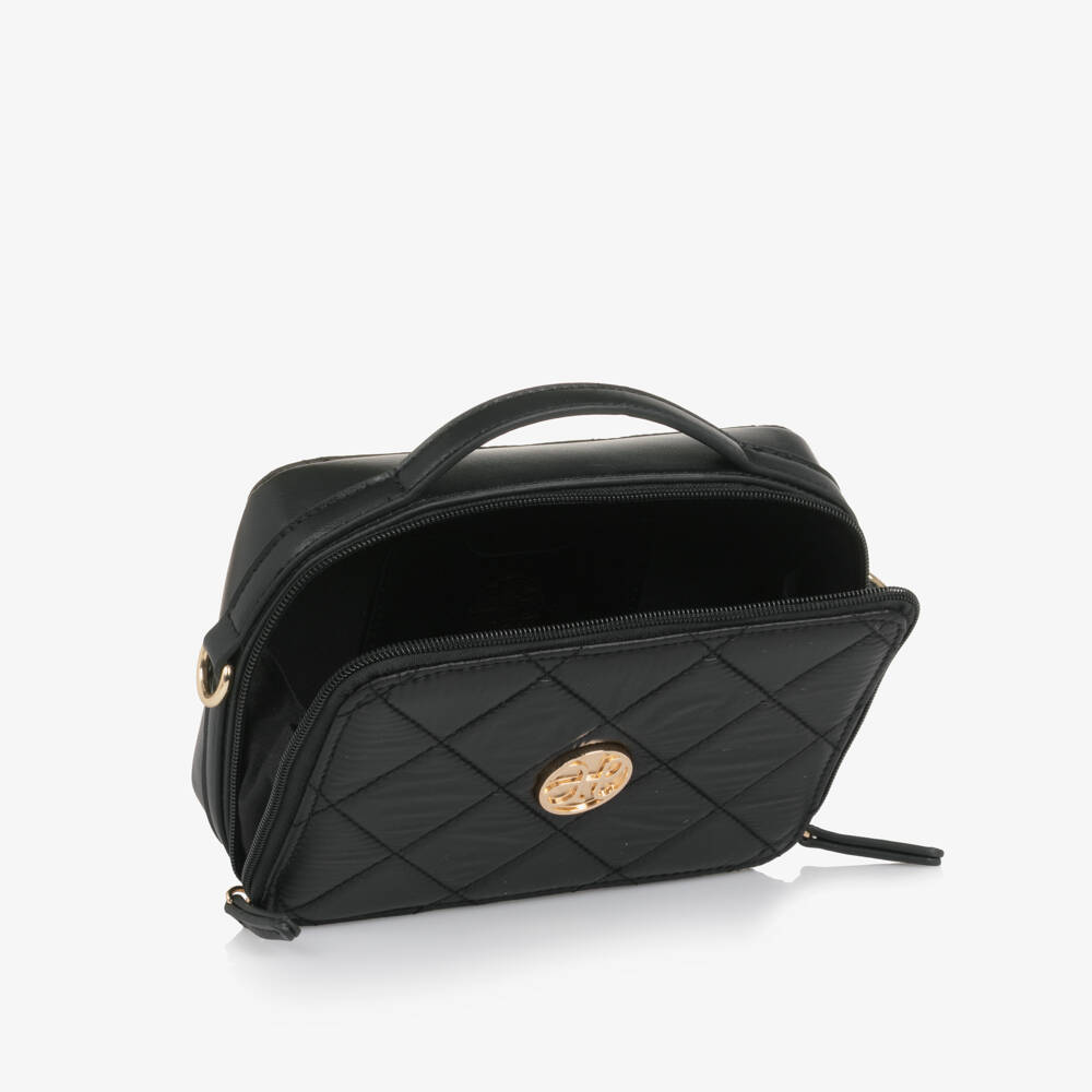 Abel & Lula-Girls Black Quilted Handbag (20cm) | Childrensalon Outlet