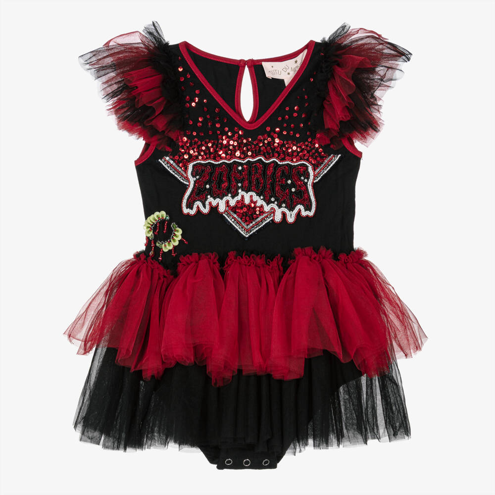 Tutu du Monde-Girls Black & Red Tulle Zombies Cheerleader Dress | Childrensalon Outlet