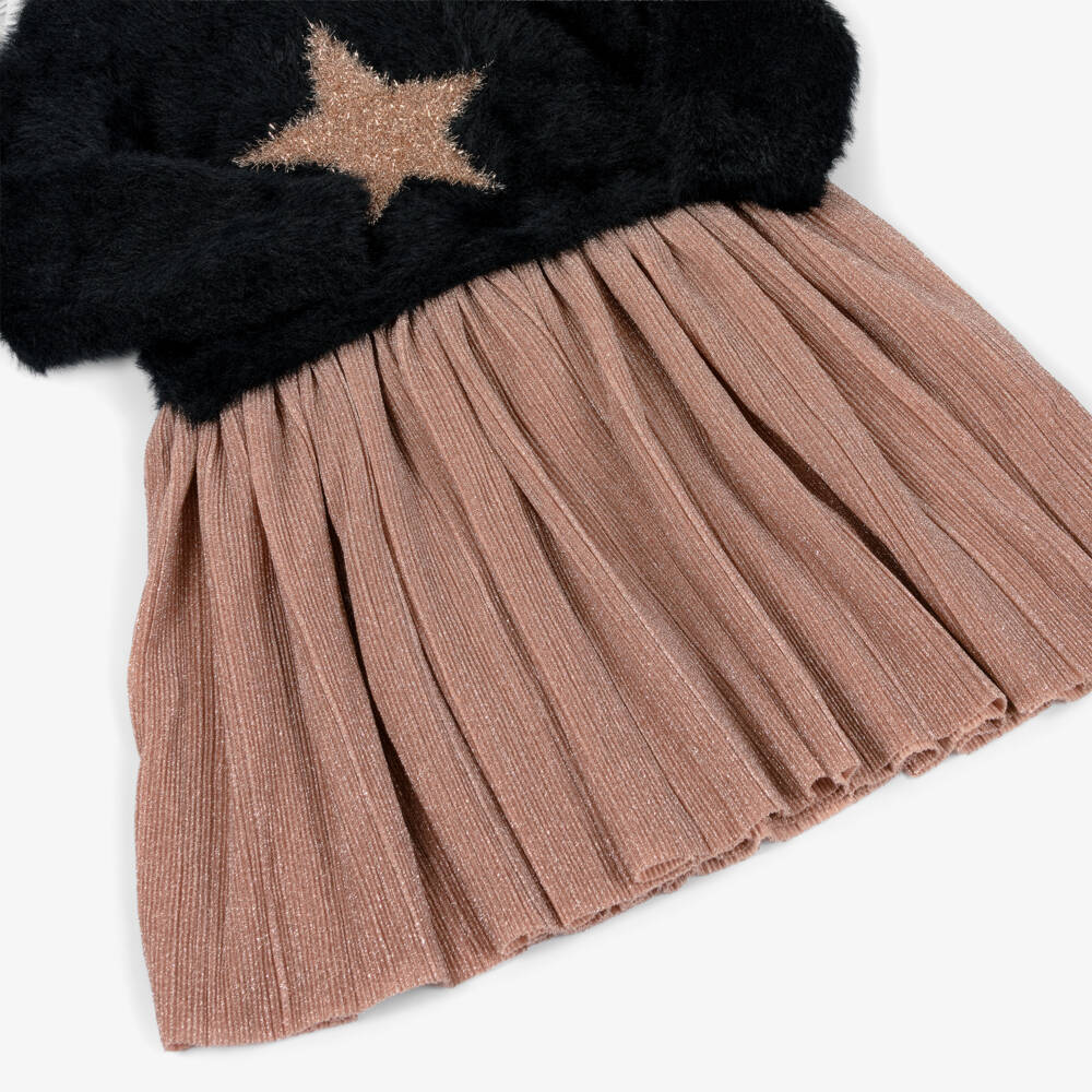 Hatley-فستان بناتي أسود وذهبي بنقشة النجوم | Childrensalon Outlet