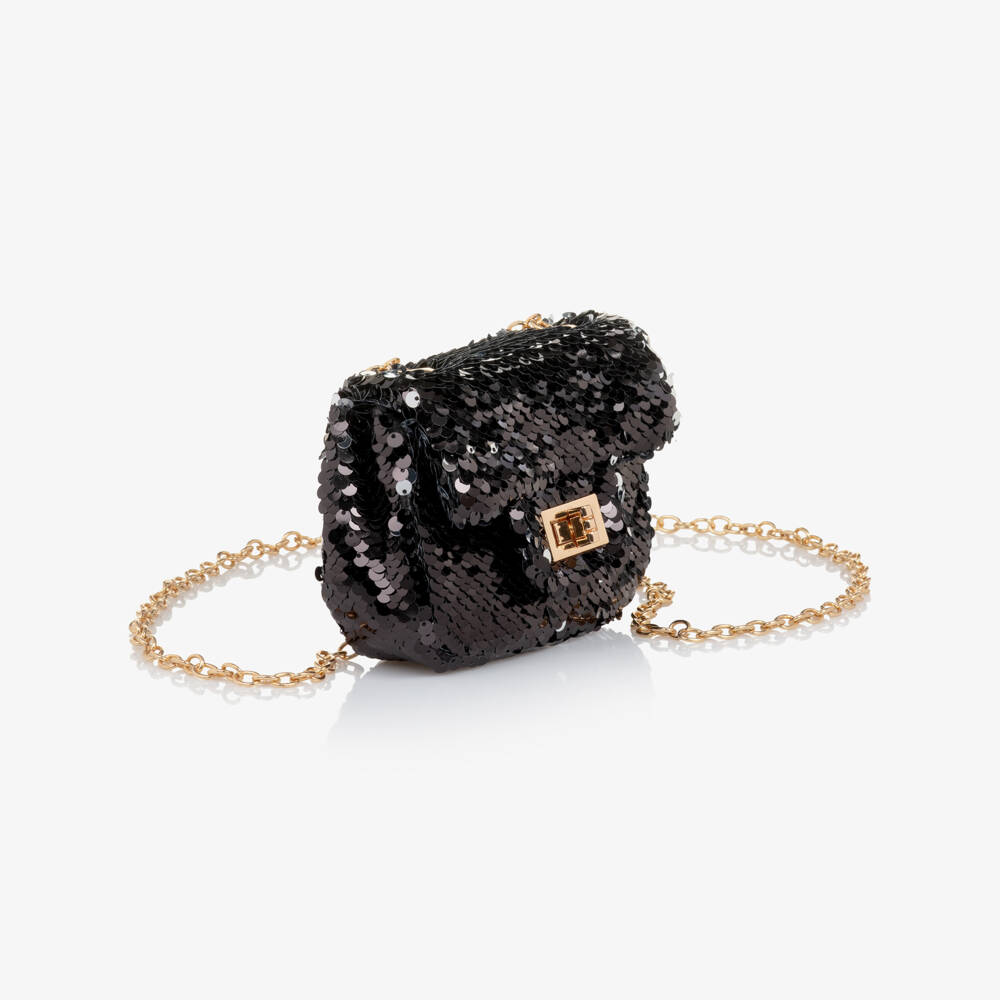 NAME IT-Girls Black Sequin Mini Bag (13cm) | Childrensalon Outlet