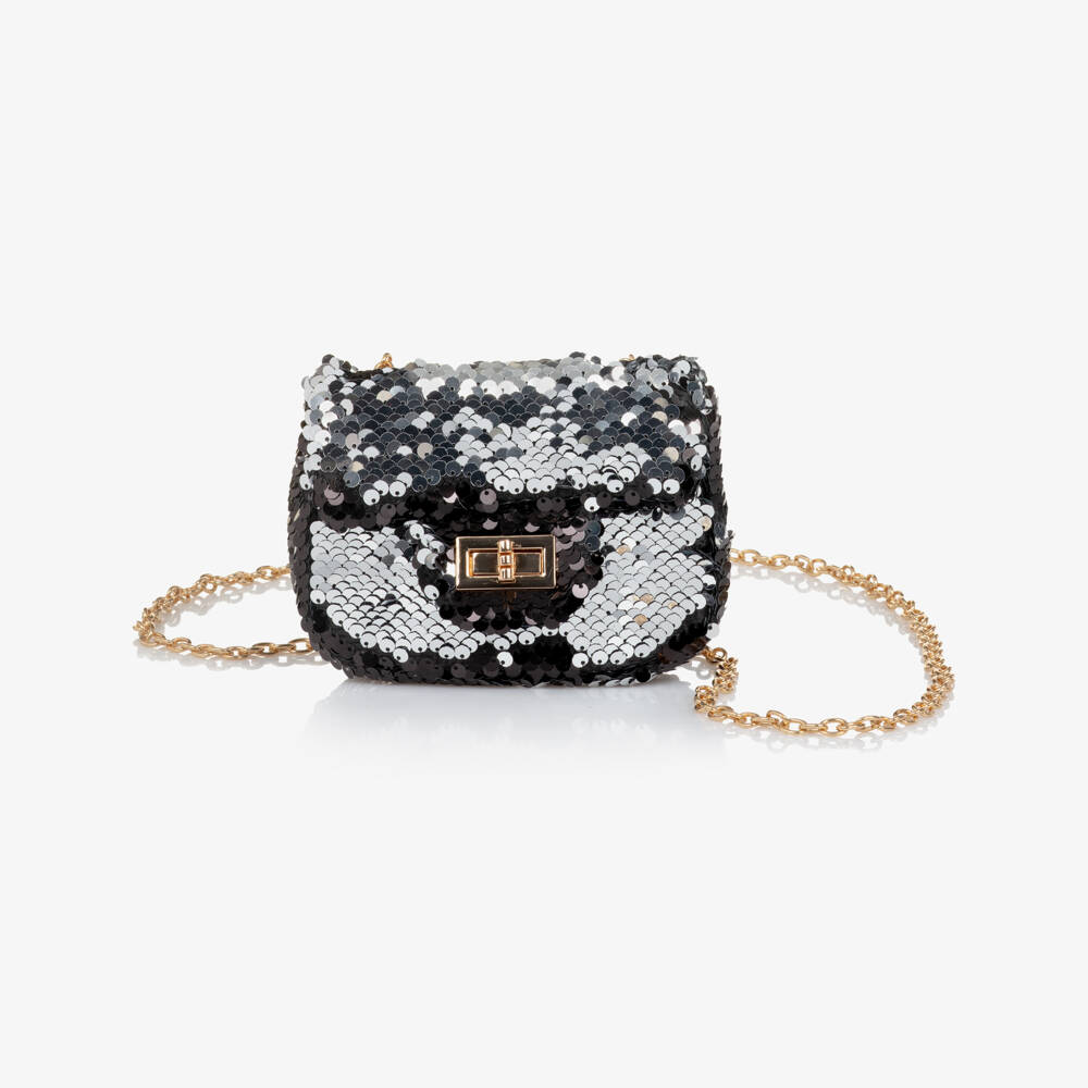 NAME IT-Girls Black Sequin Mini Bag (13cm) | Childrensalon Outlet