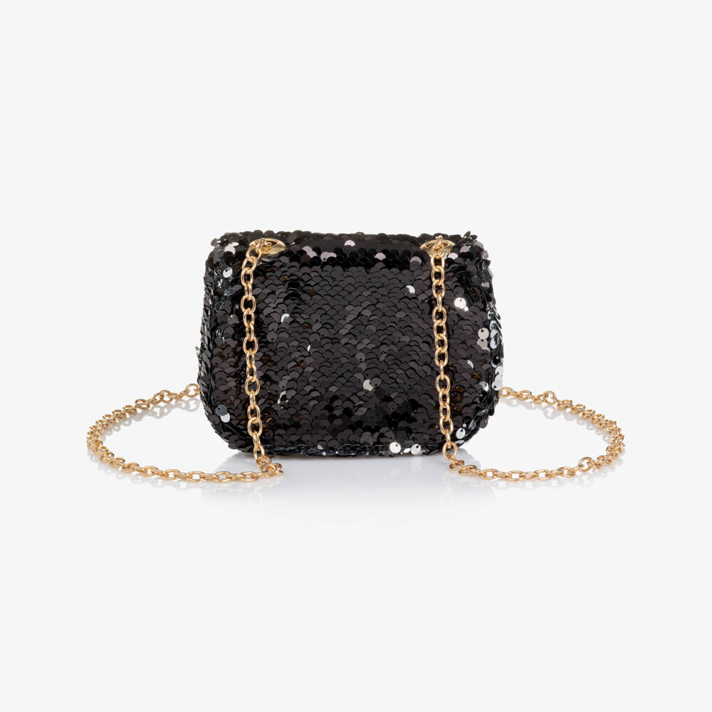 NAME IT-Girls Black Sequin Mini Bag (13cm) | Childrensalon Outlet