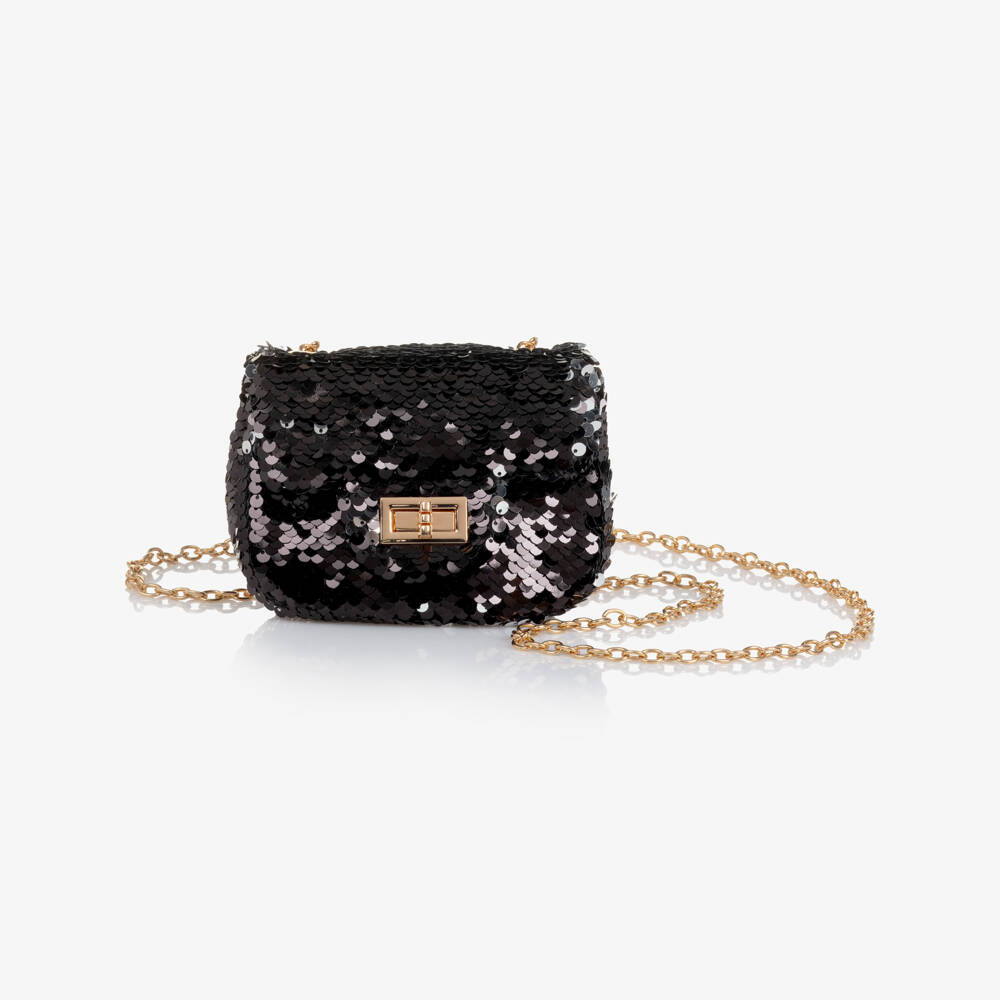 NAME IT-Girls Black Sequin Mini Bag (13cm) | Childrensalon Outlet