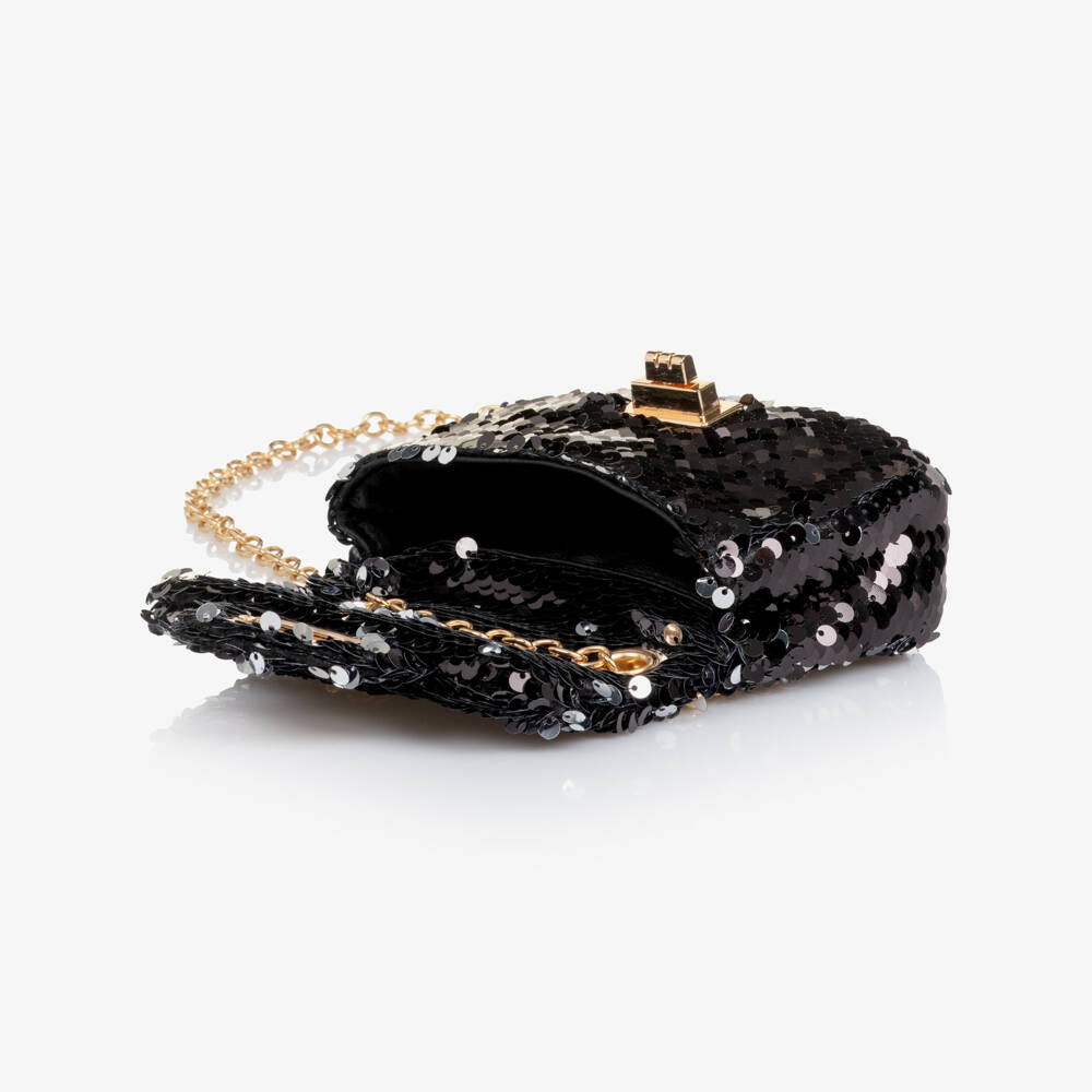 NAME IT-Girls Black Sequin Mini Bag (13cm) | Childrensalon Outlet