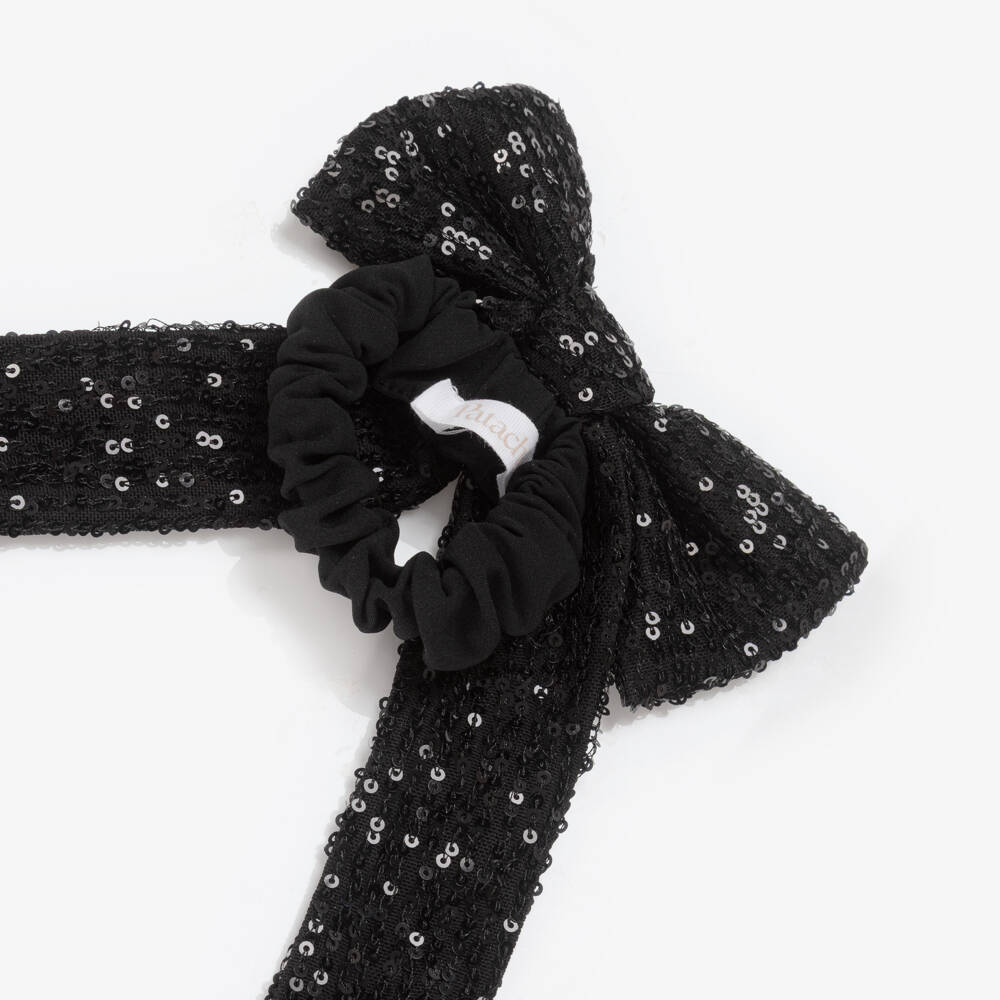 Patachou-ربطة شعر سوداء براقة للبنات | Childrensalon Outlet