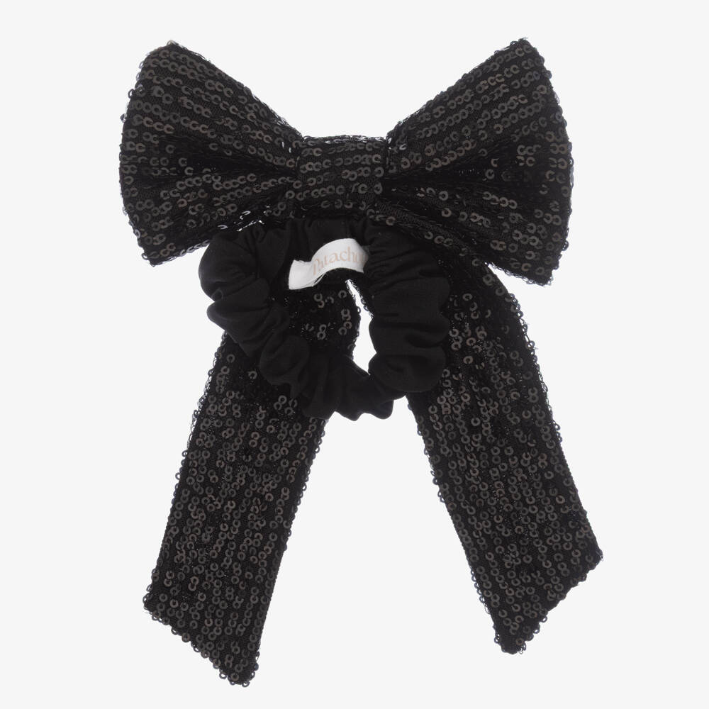 Patachou-ربطة شعر سوداء براقة للبنات | Childrensalon Outlet