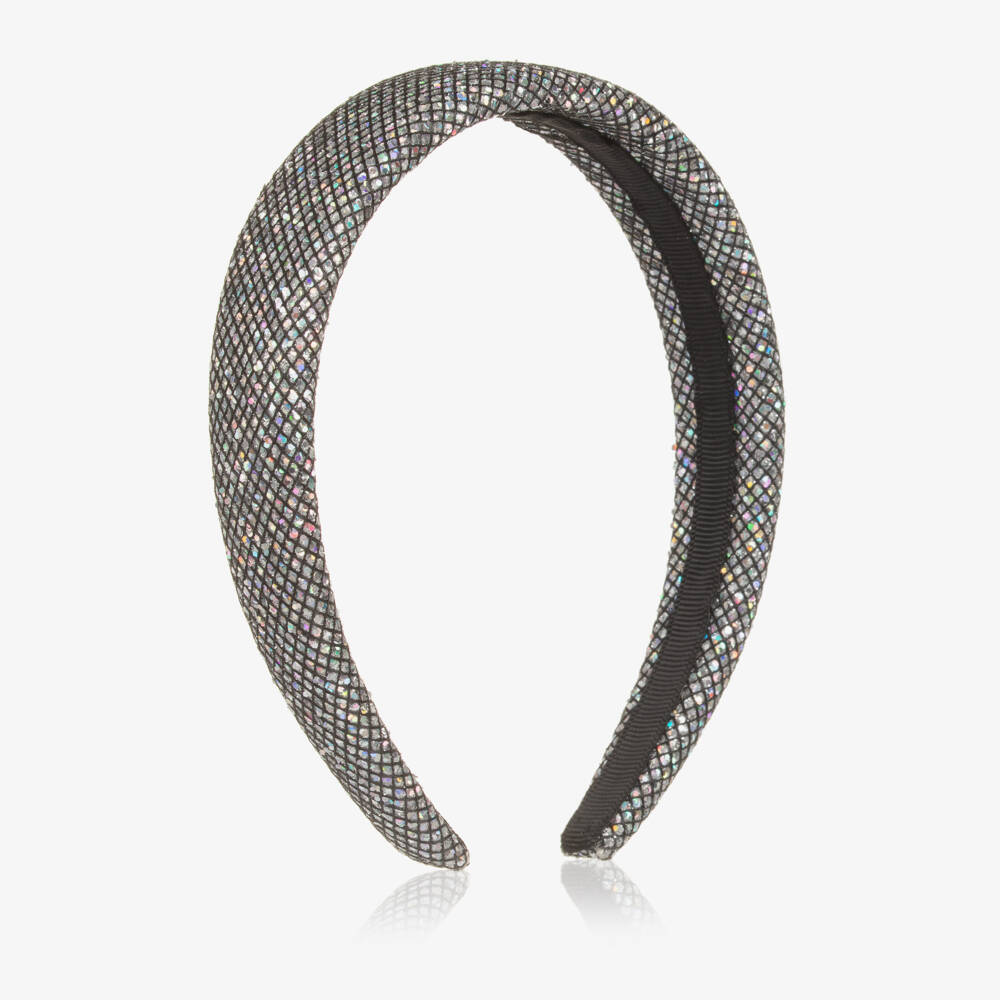 Mimi & Lula-Girls Black & Silver Glitter Hairband | Childrensalon Outlet