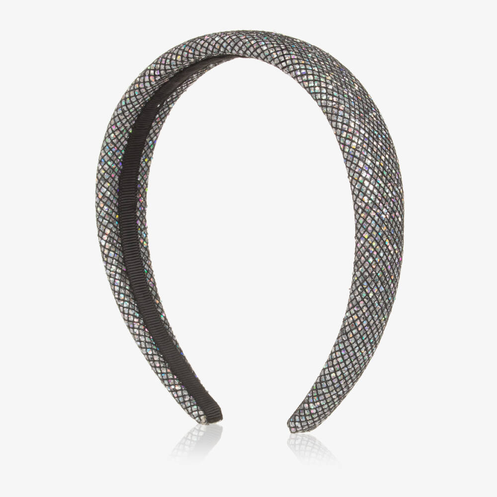Mimi & Lula-Girls Black & Silver Glitter Hairband | Childrensalon Outlet