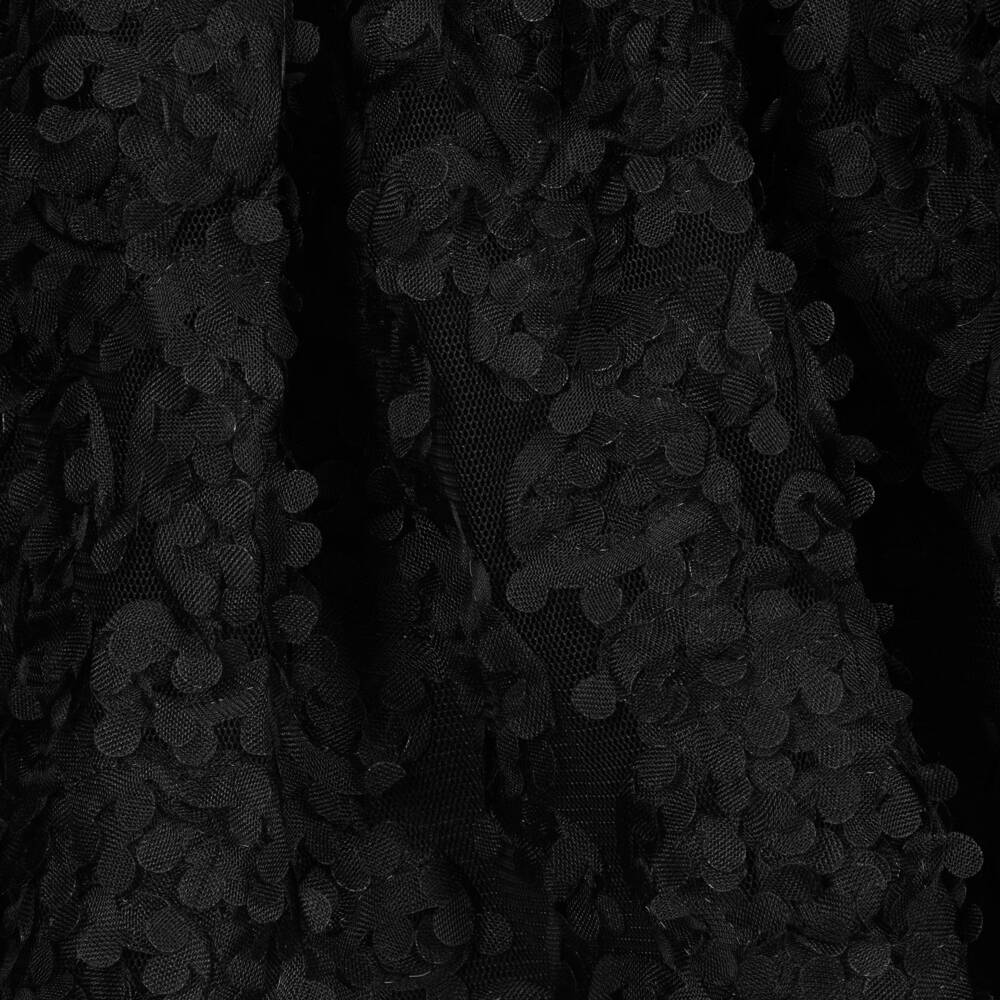 The Tiny Universe-Girls Black Tulle Flower Dress | Childrensalon Outlet
